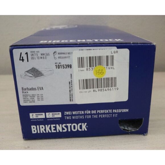 Birkenstock 1015398 Women's Sz 10 Men's Sz 8 Black Barbados EVA Slip-On Sandals - Picture 11 of 11